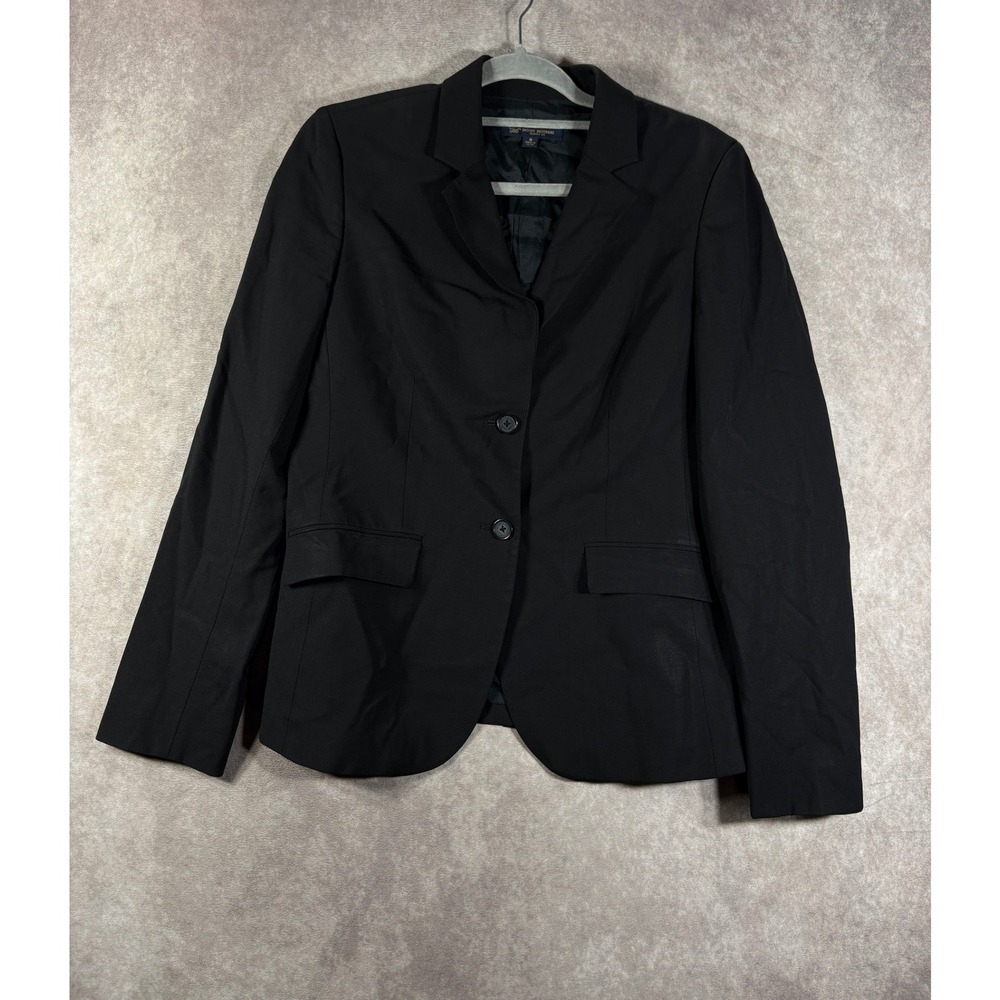 Brooks Brothers Blazer Women 8 Black 346 Classic Fit Wool Blend 2 Button Career
